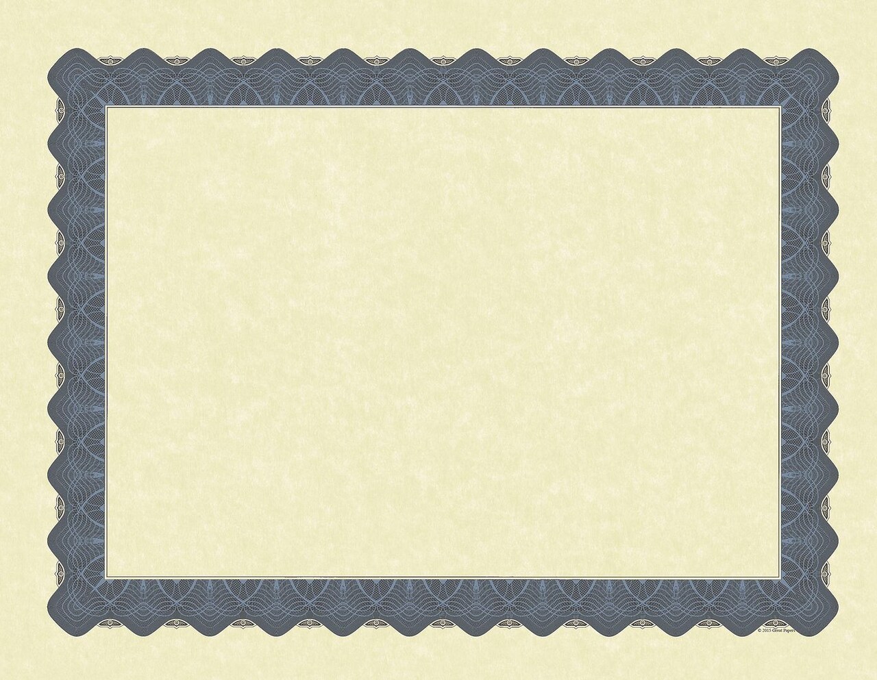 Great Papers! Parchment Certificates with Metallic Border, Blue Border, 8.5" x 11", Printer Compatible, 100 Count